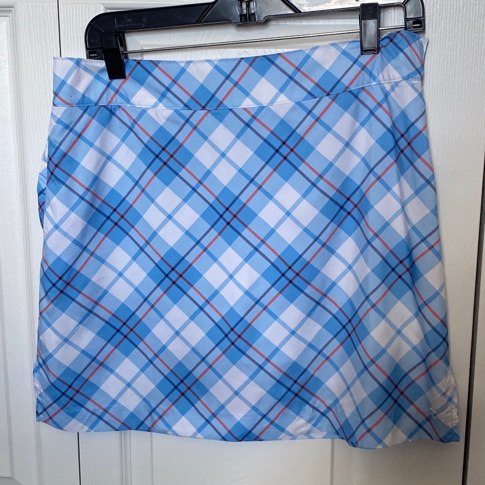 GORGEOUS IZOD BABY BLUE PLAID WOMANS GOLF SKORT SZ 4